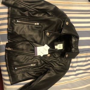 Toddler black leather jacket
